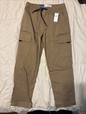 Old Navy Men's Khaki Cargo Joggers with Drawstring